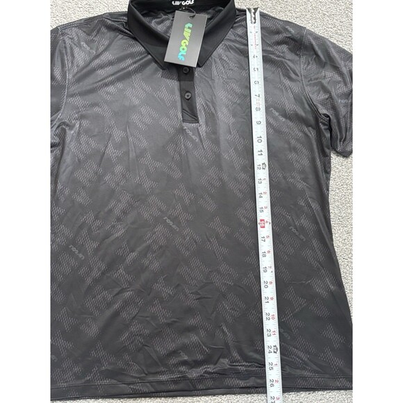 LIV Golf Polo Shirt Womens Large Black  Performance All Over Print NWT - Picture 2 of 7